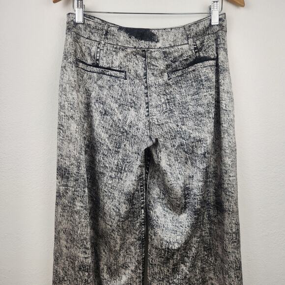 Retrofete Verona Silk Pant in Black Acid Denim Size Small NWT Wide Leg - Picture 6 of 11